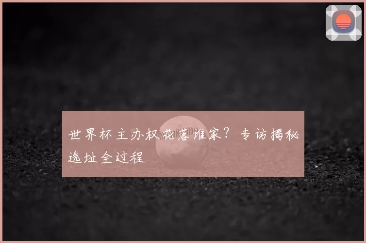 世界杯主办权花落谁家？专访揭秘选址全过程